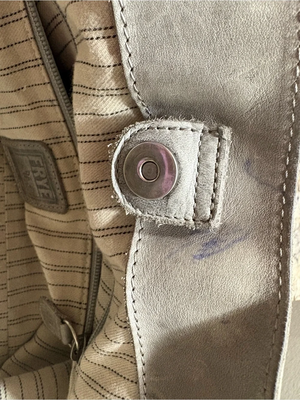 Frye Gray Leather Shoulder Bag - Picture 6 of 9